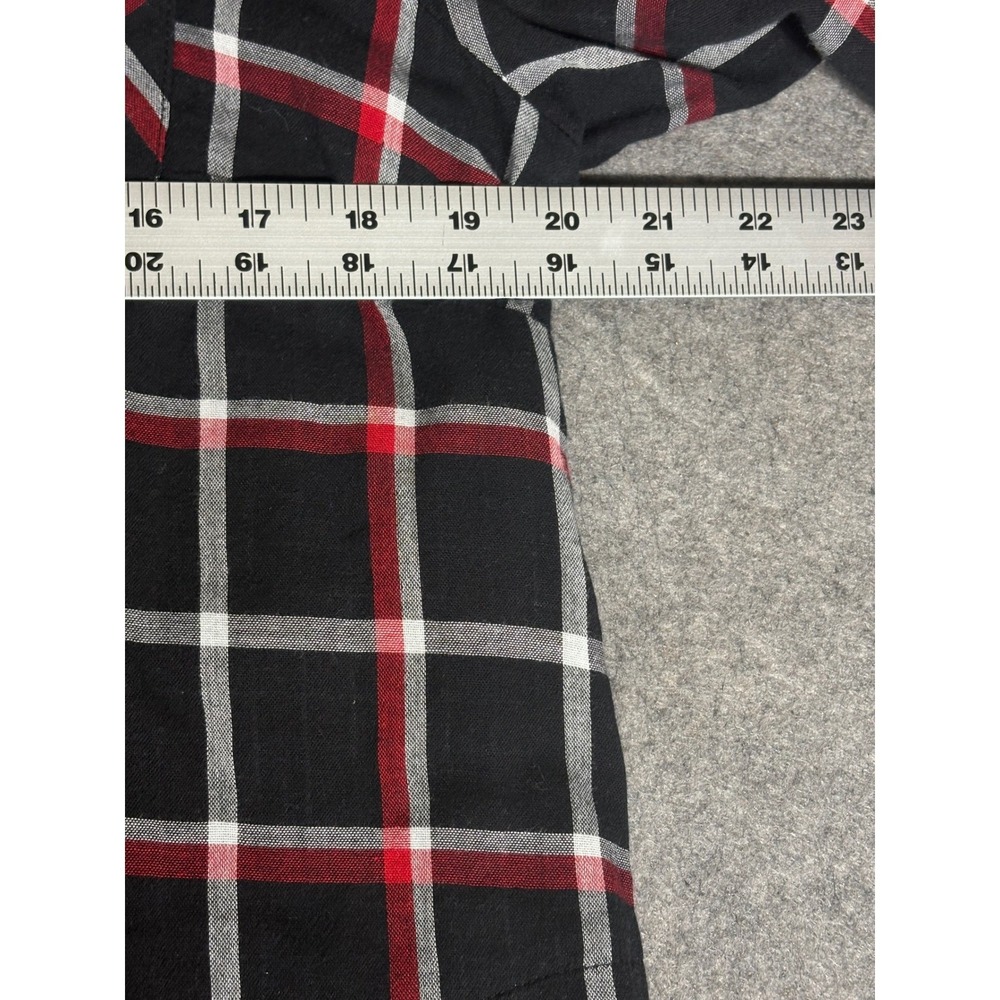 J. Jill Womens Black Red Plaid Long Sleeve Button Down Tunic Shirt Size M Cotton - Picture 8 of 9